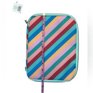 Striped Padded Diagonal Multi-Color Tablet or Book Case or Organizer Pouch